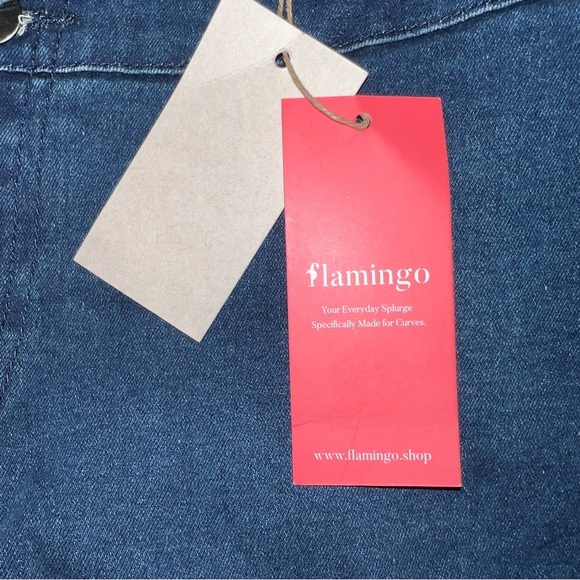 Flamingo 2 button high waisted flared Bell jeans with belt XL - Picture 4 of 6